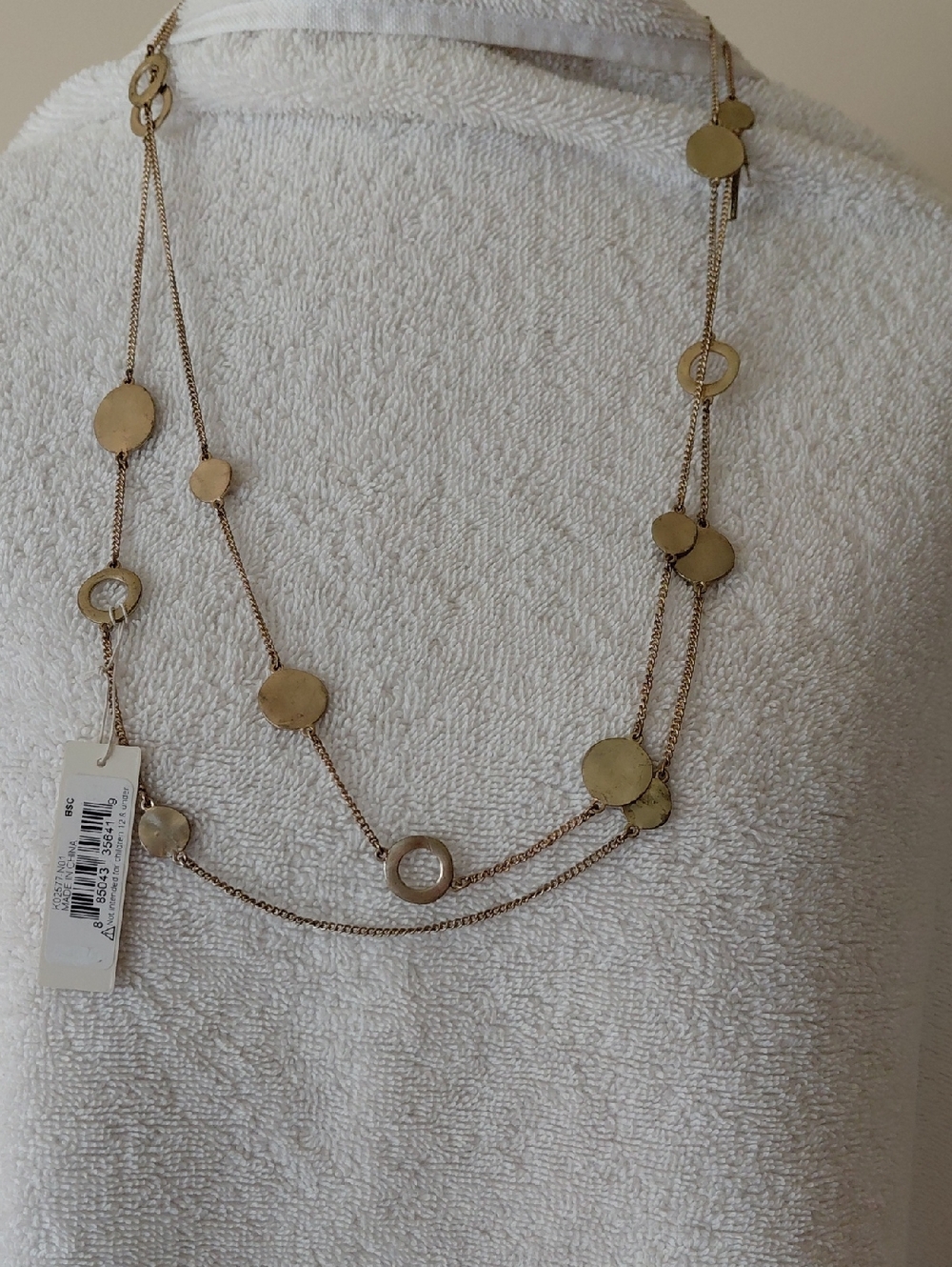 Kenneth Cole Gold Tone Layered Disc Necklace